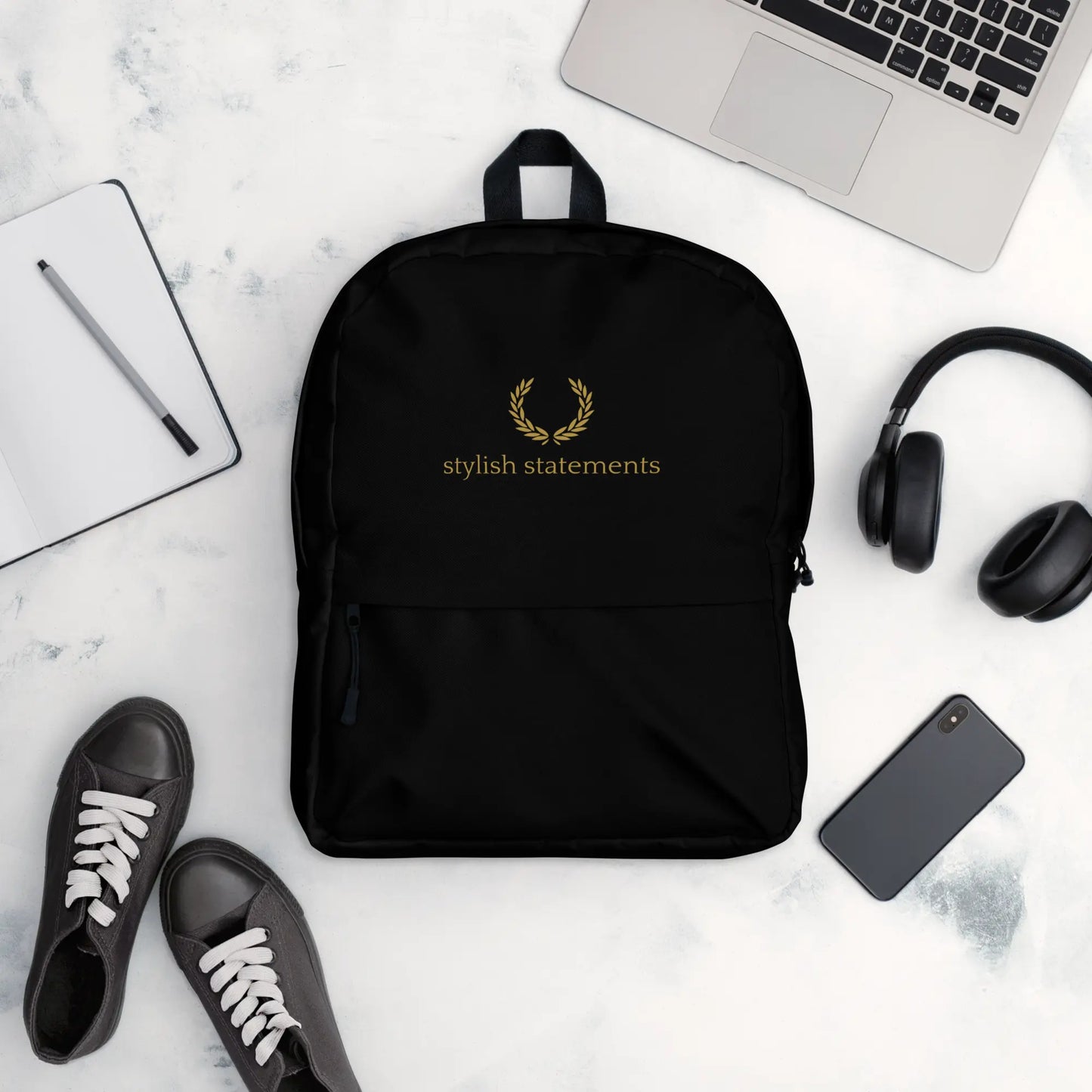 Stylish Statements Premium Black and Gold Backpack - Stylish Statements