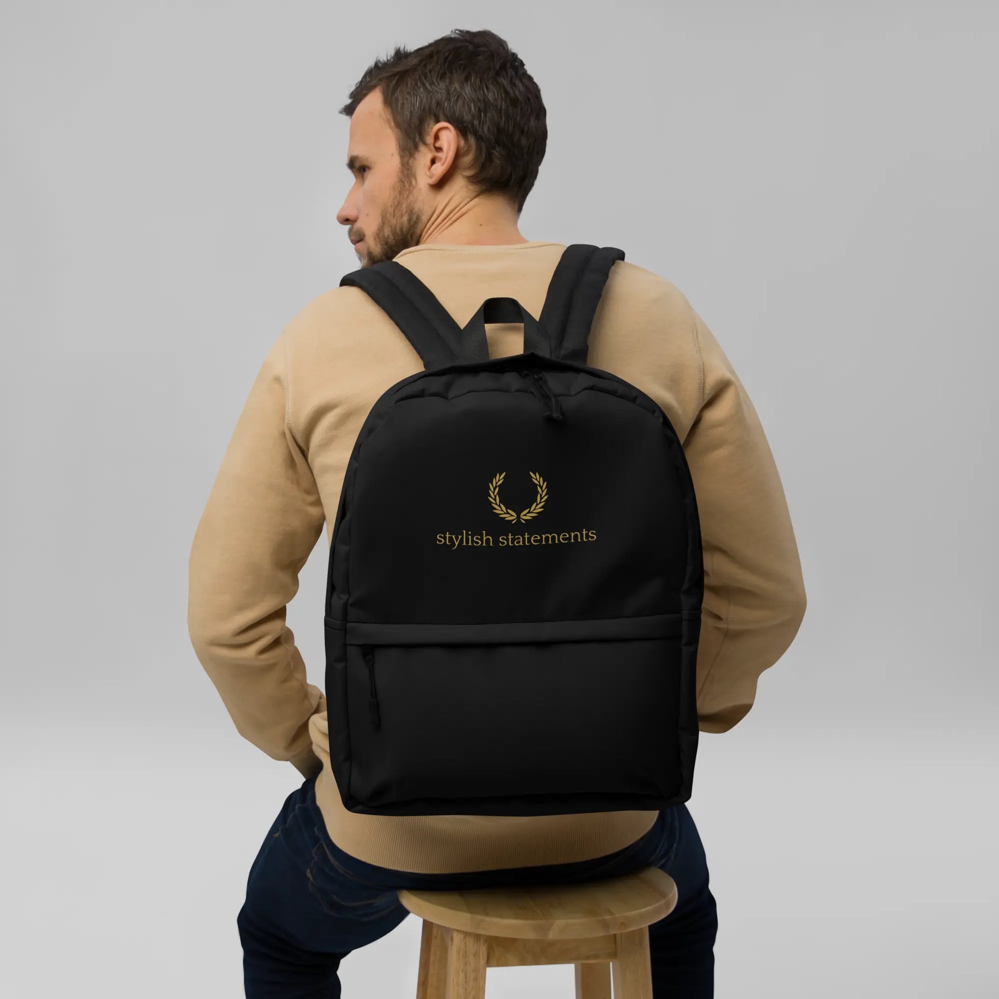 Stylish Statements Premium Black and Gold Backpack - Stylish Statements