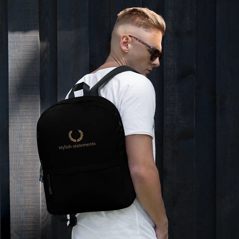 Stylish Statements Premium Black and Gold Backpack - Stylish Statements