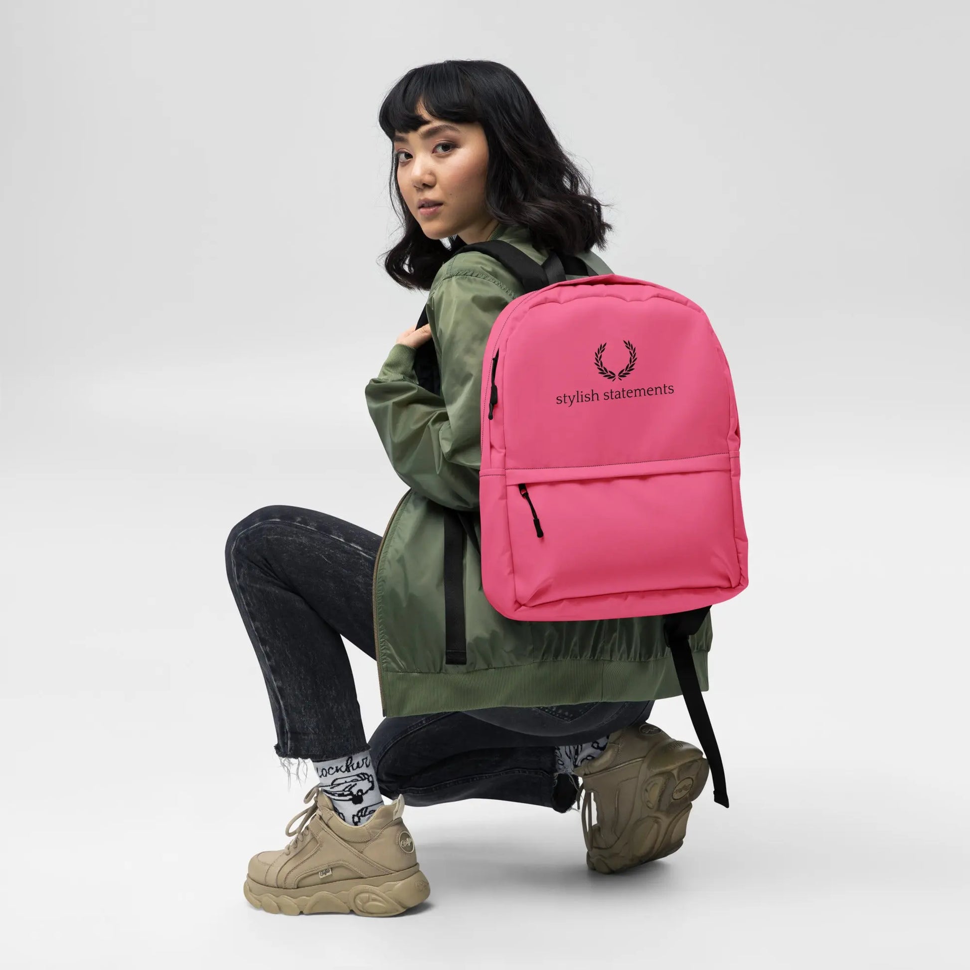 Stylish Statements Premium Pink and Black Backpack - Stylish Statements