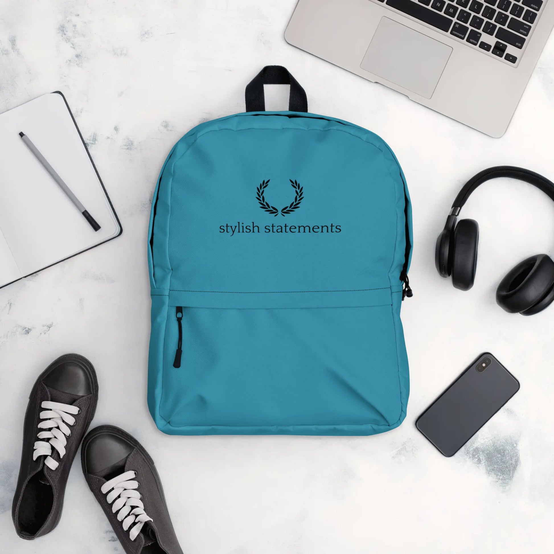 Stylish Statements Premium Light Blue and Black Backpack - Stylish Statements