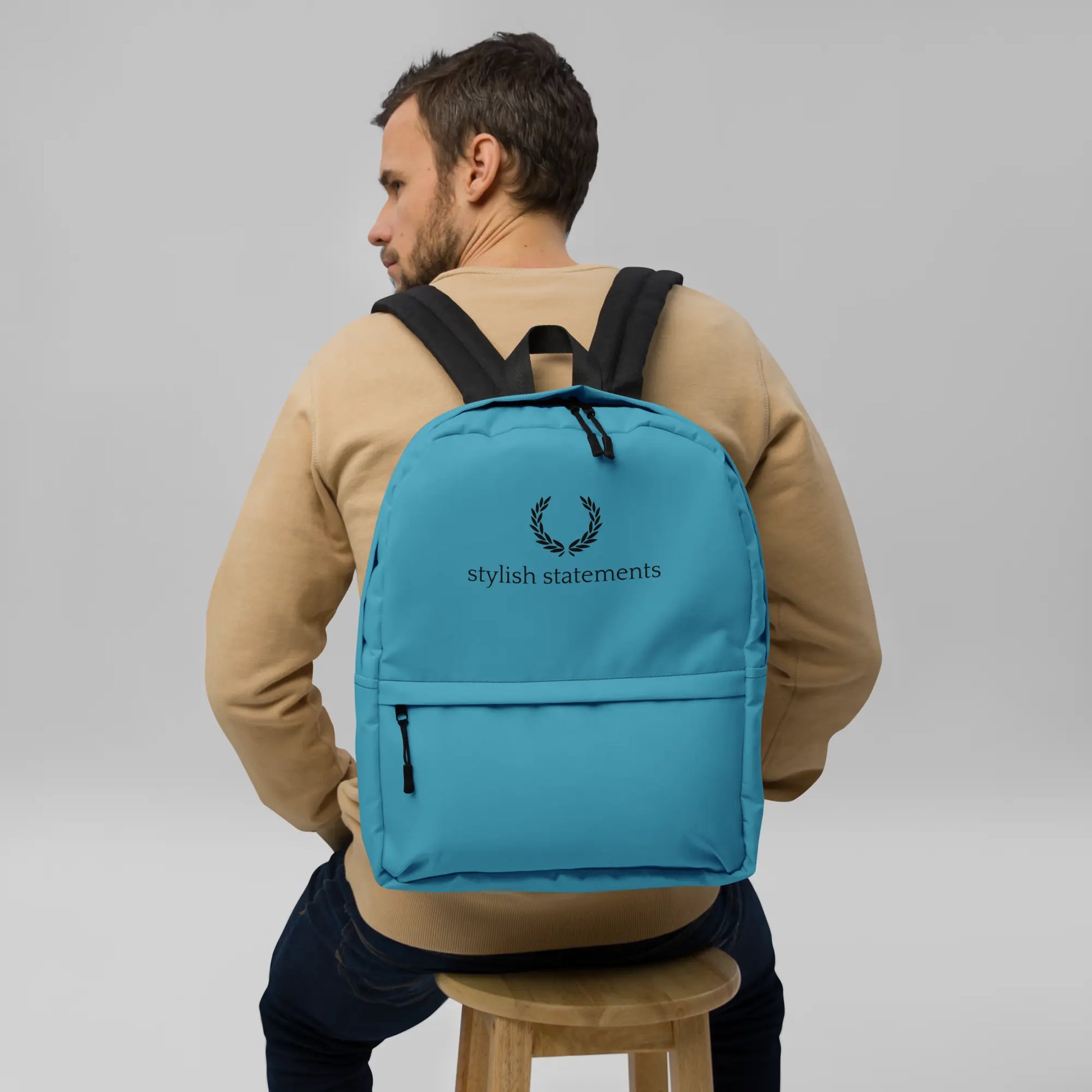 Stylish Statements Premium Light Blue and Black Backpack - Stylish Statements