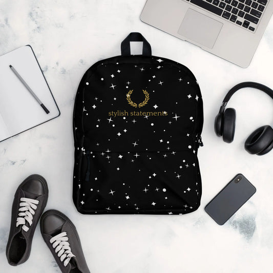 Stylish Statements Premium Black Backpack with Stars - Stylish Statements