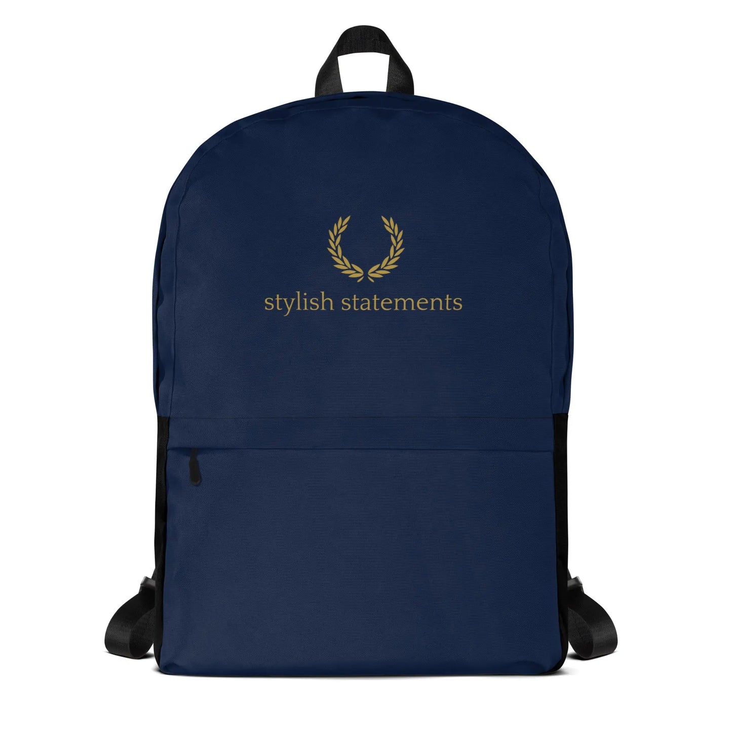 Stylish Statements Premium Dark Blue Backpack with Black Design - Stylish Statements