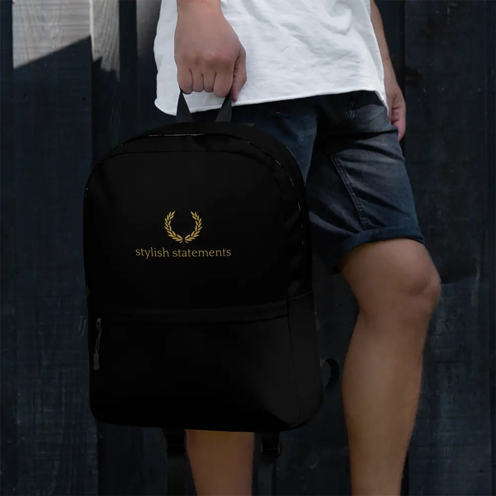 Stylish Statements Premium Black and Gold Backpack - Stylish Statements