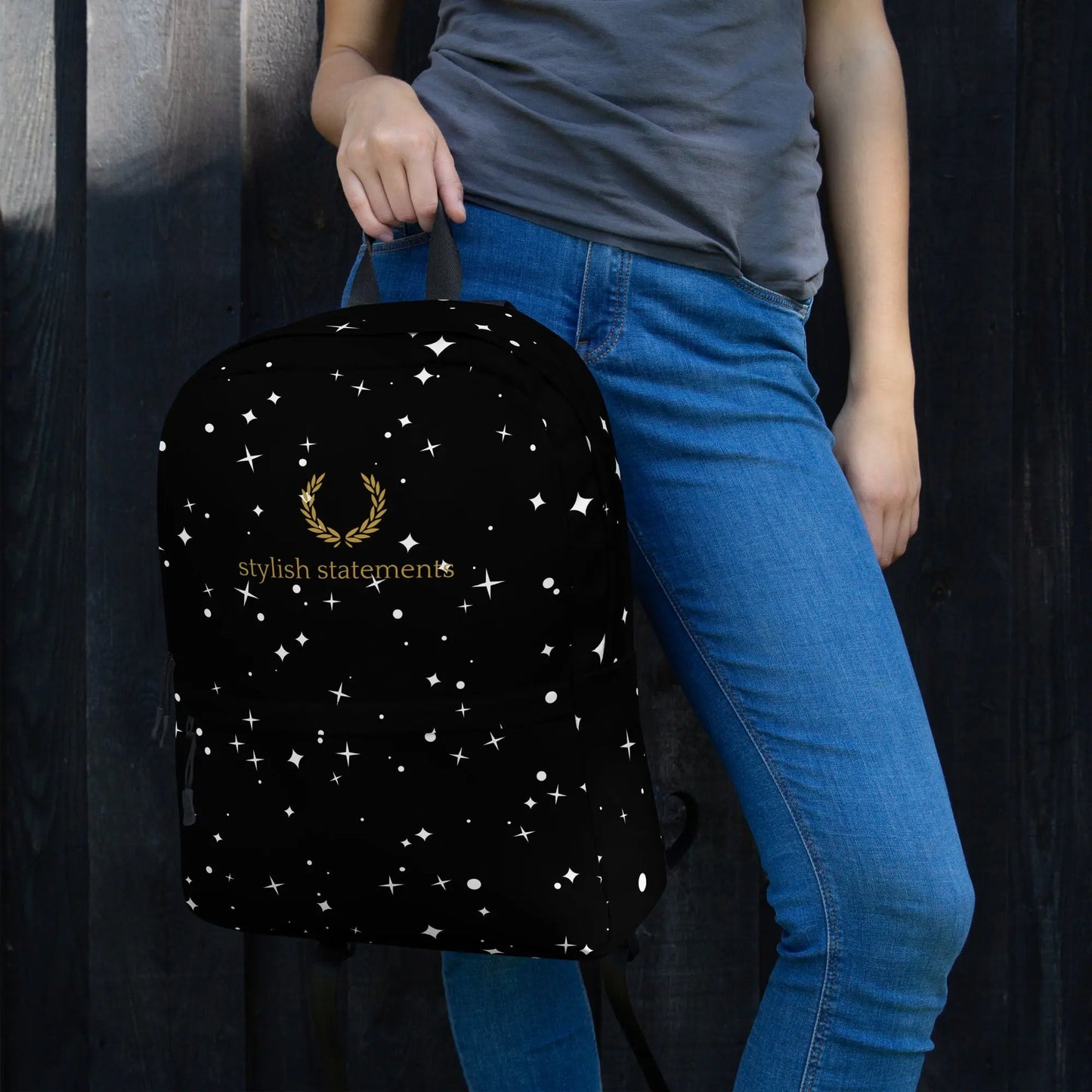 Stylish Statements Premium Black Backpack with Stars - Stylish Statements