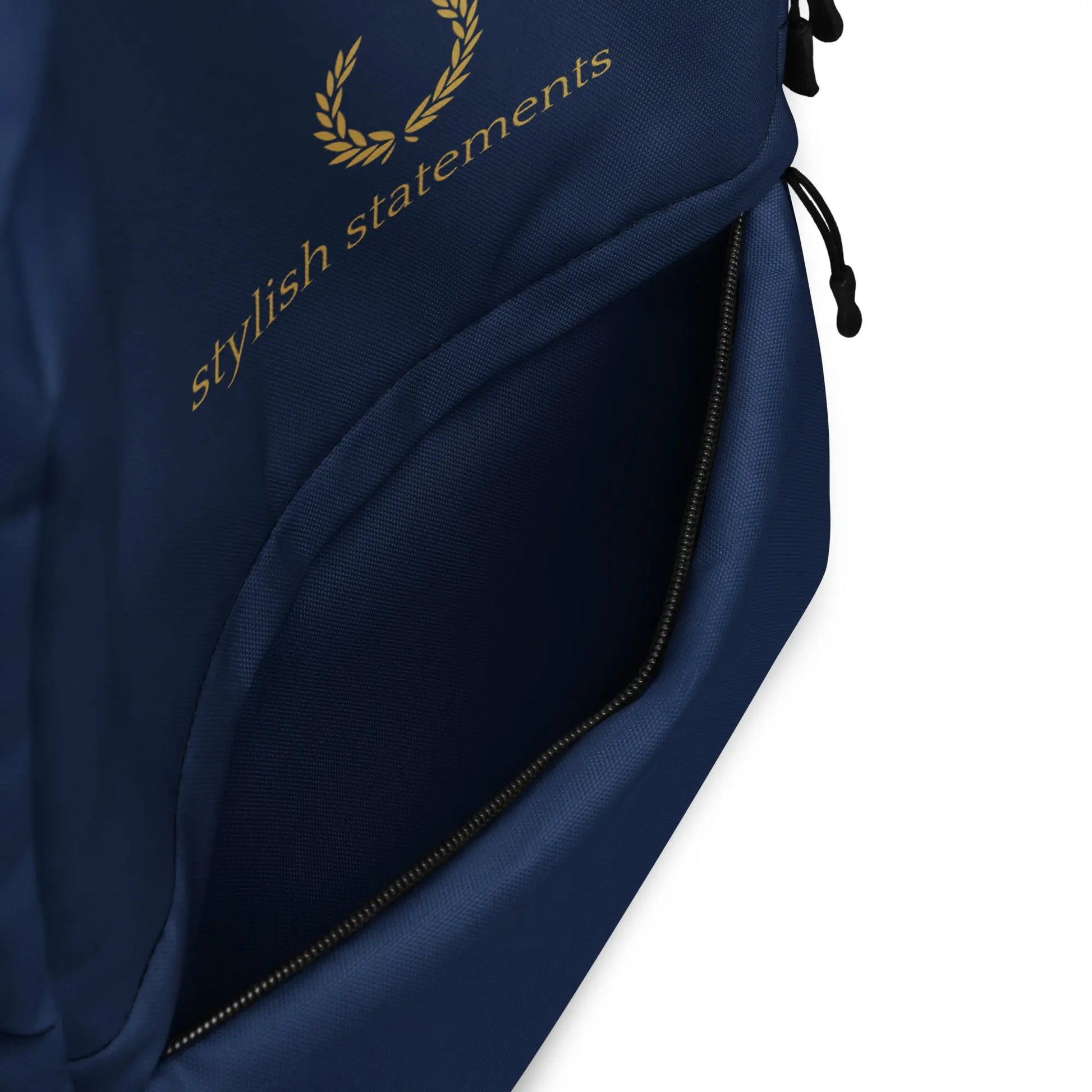 Stylish Statements Premium Dark Blue Backpack with Black Design - Stylish Statements