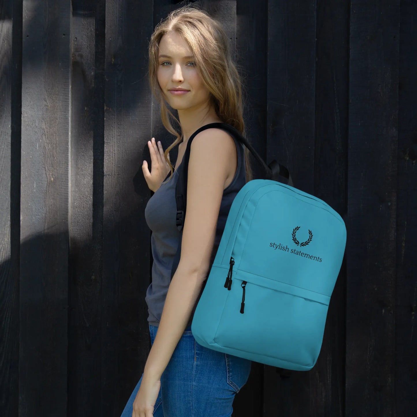 Stylish Statements Premium Light Blue and Black Backpack - Stylish Statements