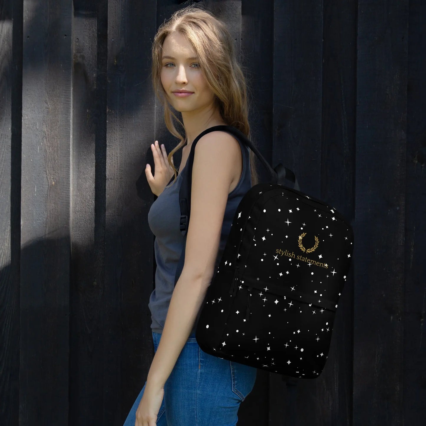 Stylish Statements Premium Black Backpack with Stars - Stylish Statements