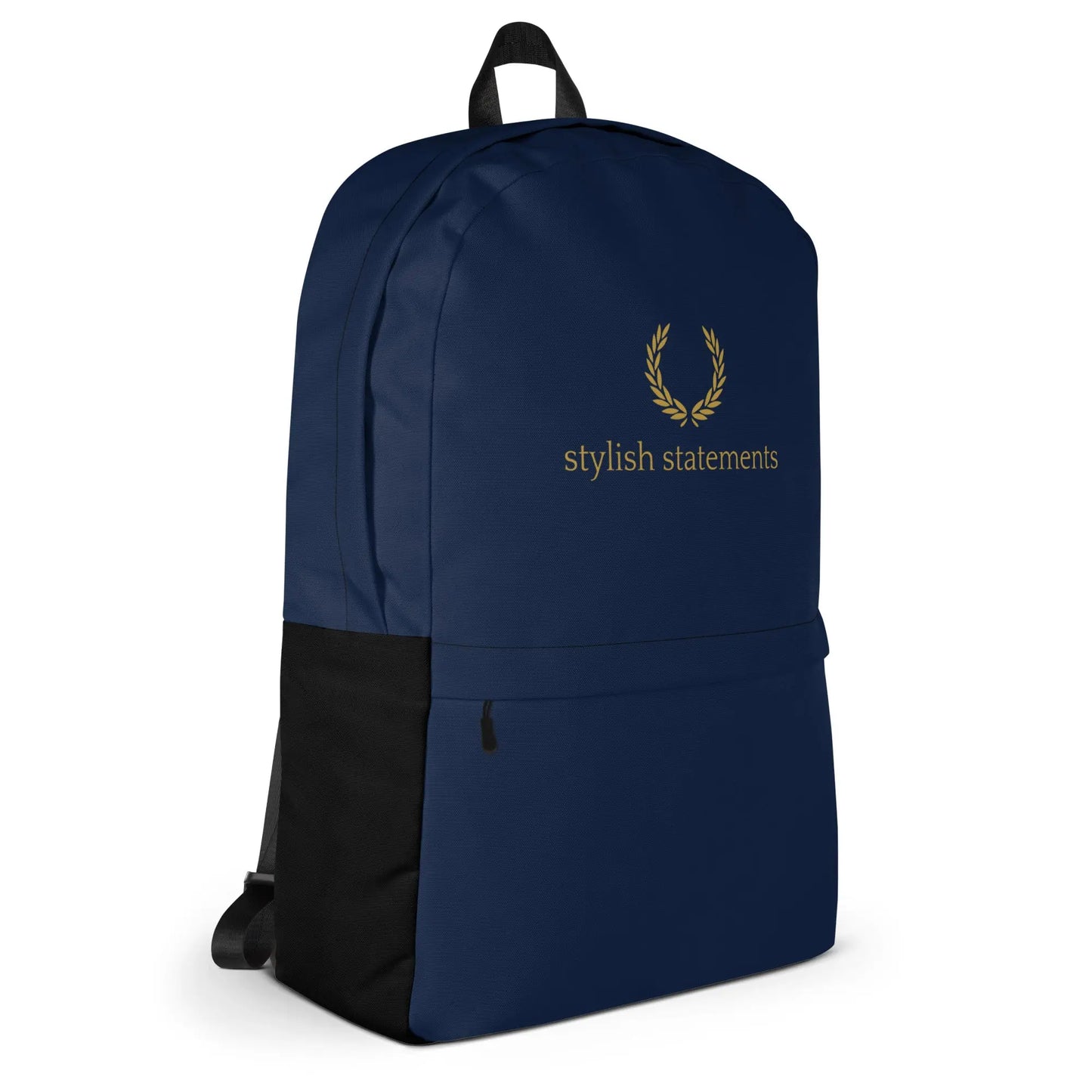 Stylish Statements Premium Dark Blue Backpack with Black Design - Stylish Statements