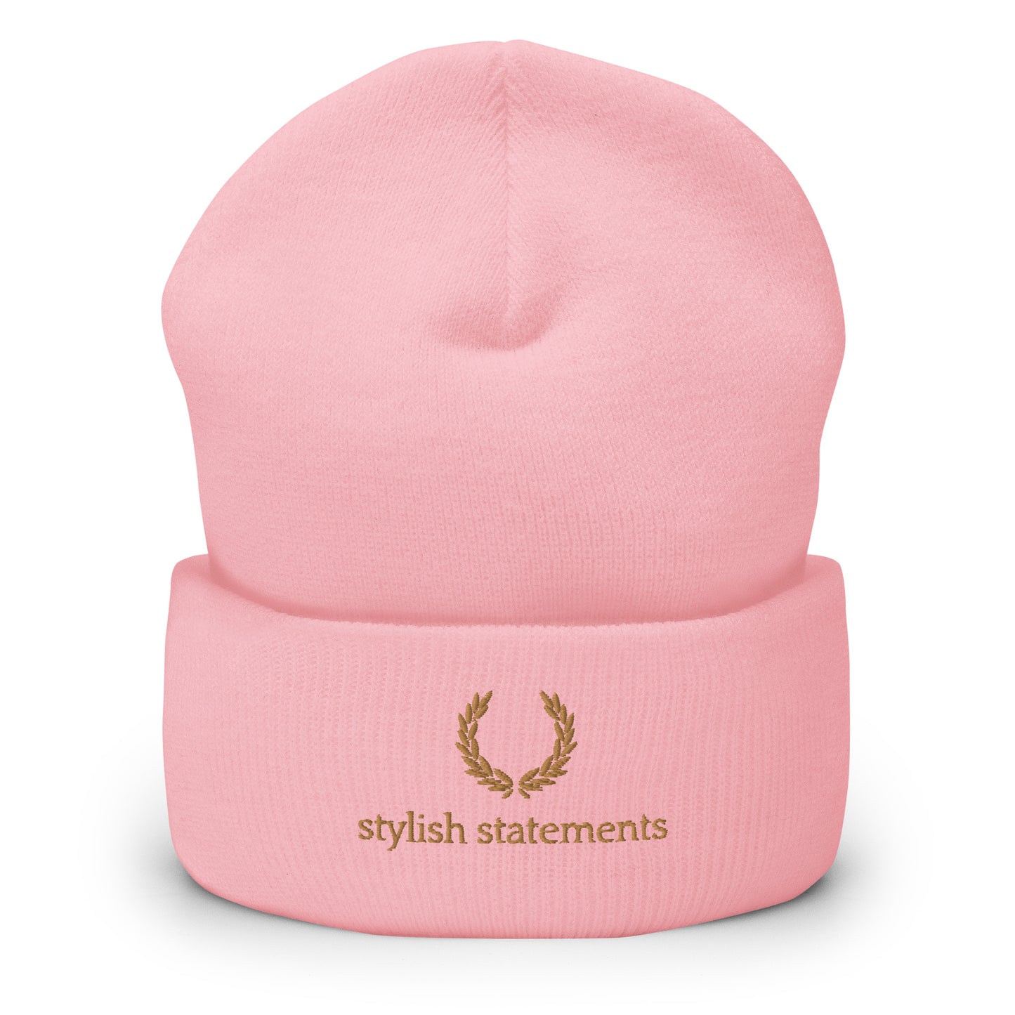 Stylish Statements Gold Embroidered Unisex Cuffed Beanie for Men and Women - Multiple Colours Available