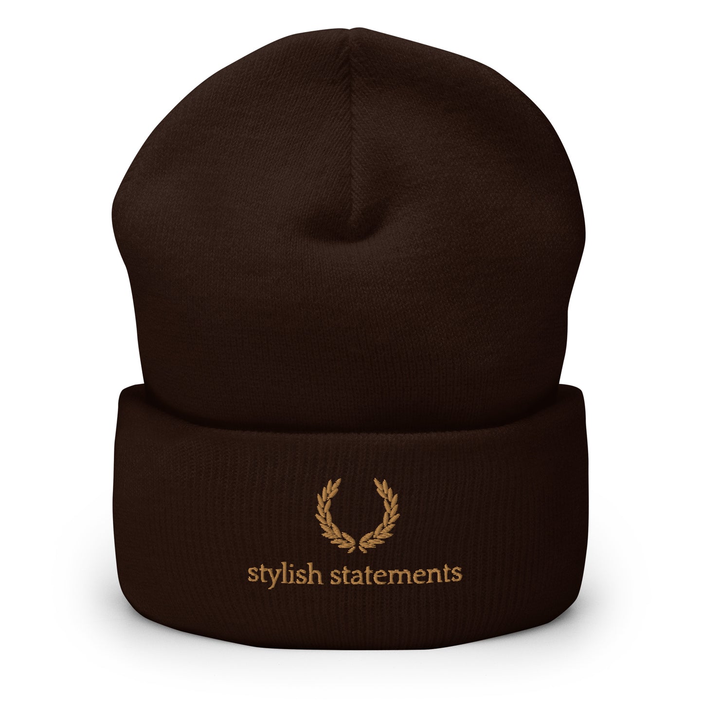 Stylish Statements Gold Embroidered Unisex Cuffed Beanie for Men and Women - Multiple Colours Available