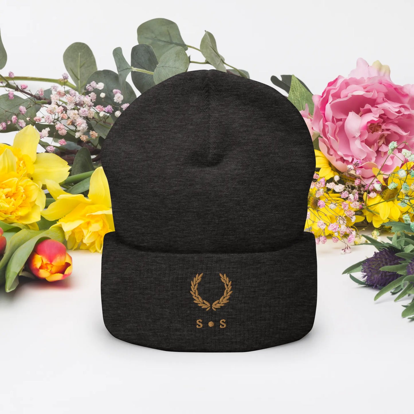 Gold Embroidered Unisex Cuffed Beanie - Multiple Colours Available - Stylish Statements