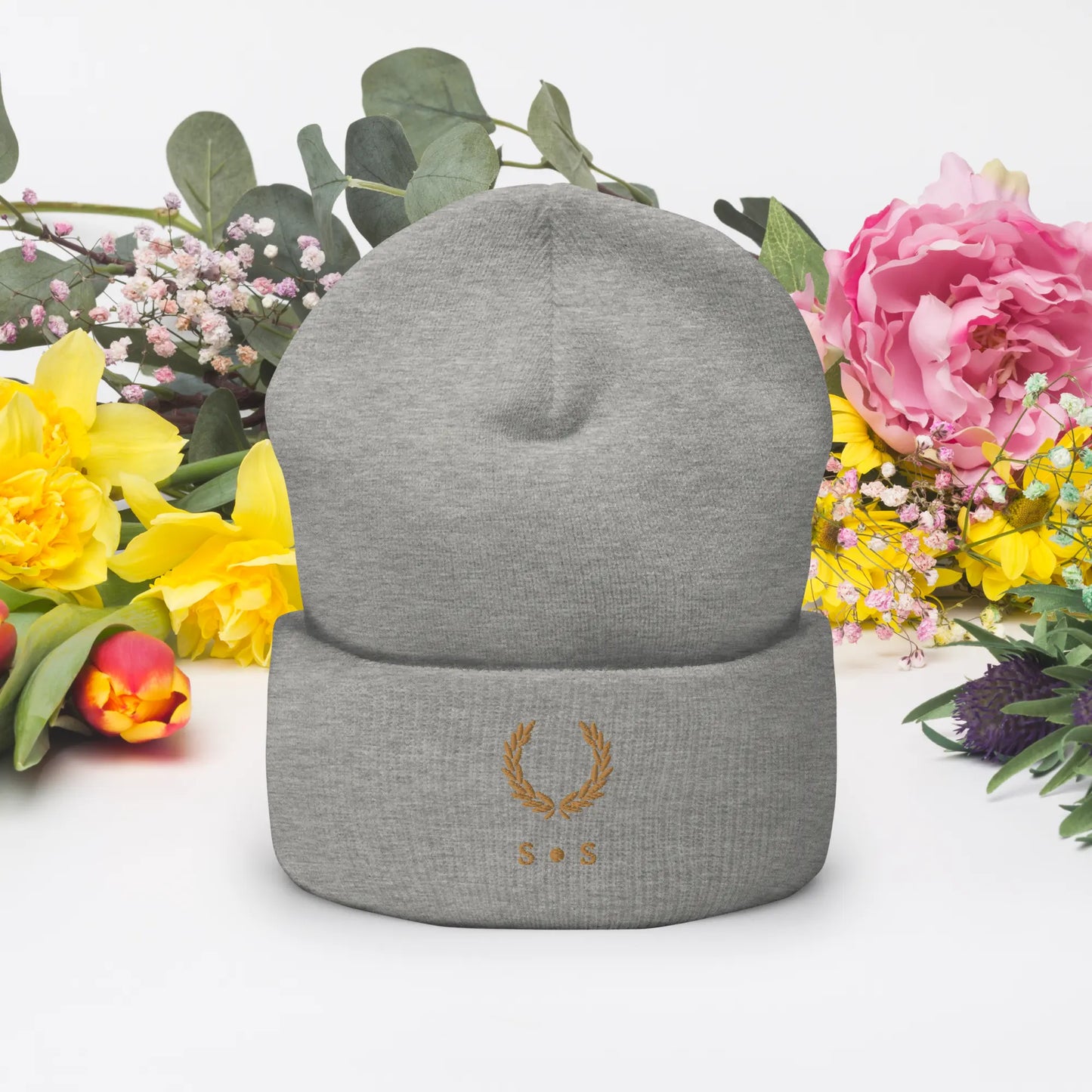 Gold Embroidered Unisex Cuffed Beanie - Multiple Colours Available - Stylish Statements