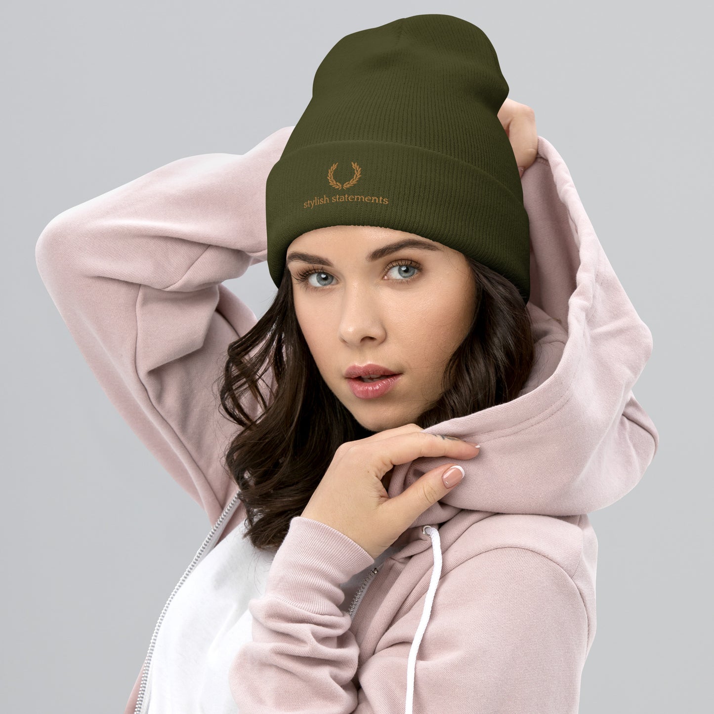 Stylish Statements Gold Embroidered Unisex Cuffed Beanie for Men and Women - Multiple Colours Available