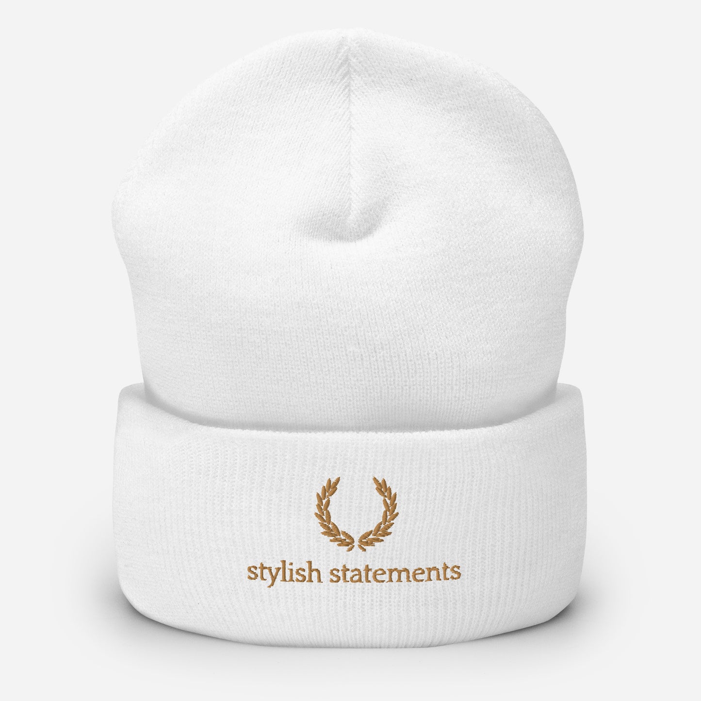 Stylish Statements Gold Embroidered Unisex Cuffed Beanie for Men and Women - Multiple Colours Available