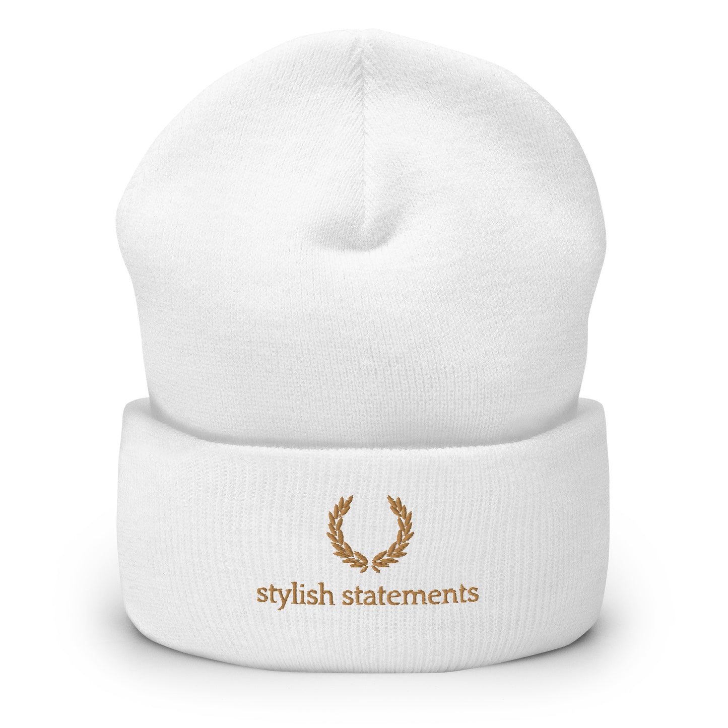 Stylish Statements Gold Embroidered Unisex Cuffed Beanie for Men and Women - Multiple Colours Available