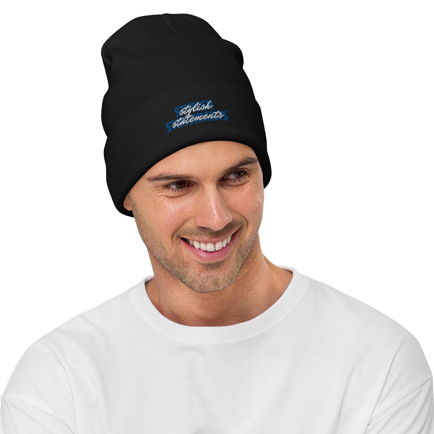 Stylish Statements Double Font Design Unisex Embroidered Beanie