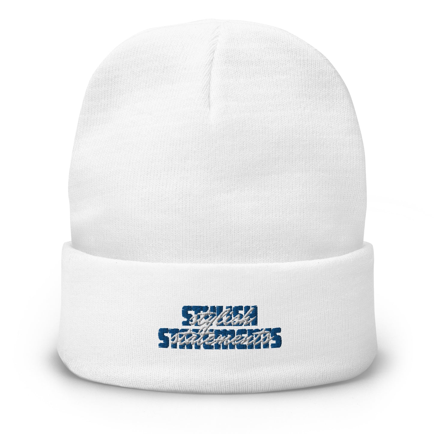 Stylish Statements Double Font Design Unisex Embroidered Beanie