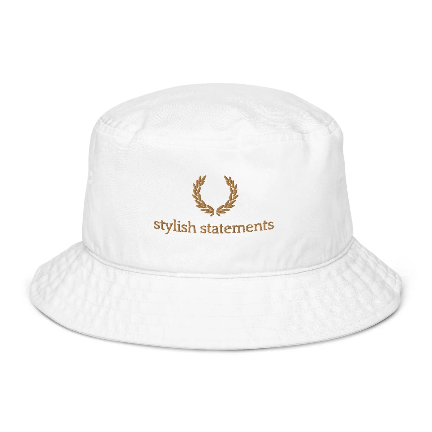 Gold Embroidered Organic Unisex Bucket Hat - Multiple Colours Available - Stylish Statements