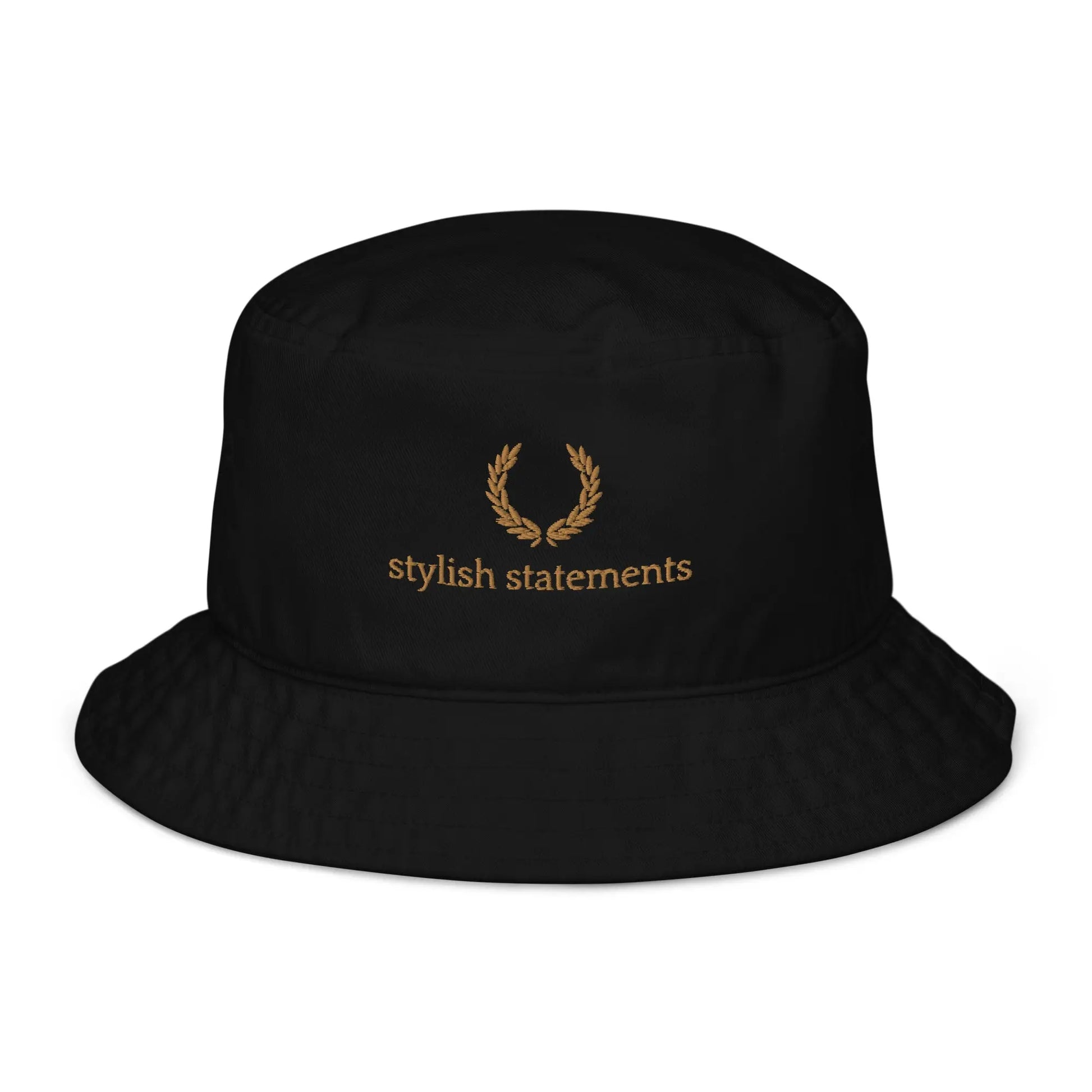 Gold Embroidered Organic Unisex Bucket Hat - Multiple Colours Available - Stylish Statements