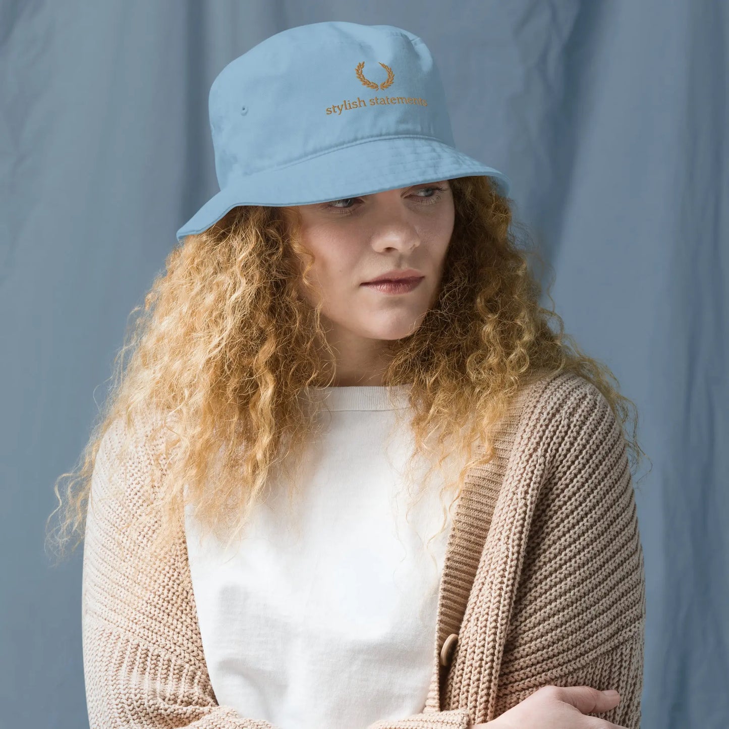 Gold Embroidered Organic Unisex Bucket Hat - Multiple Colours Available - Stylish Statements