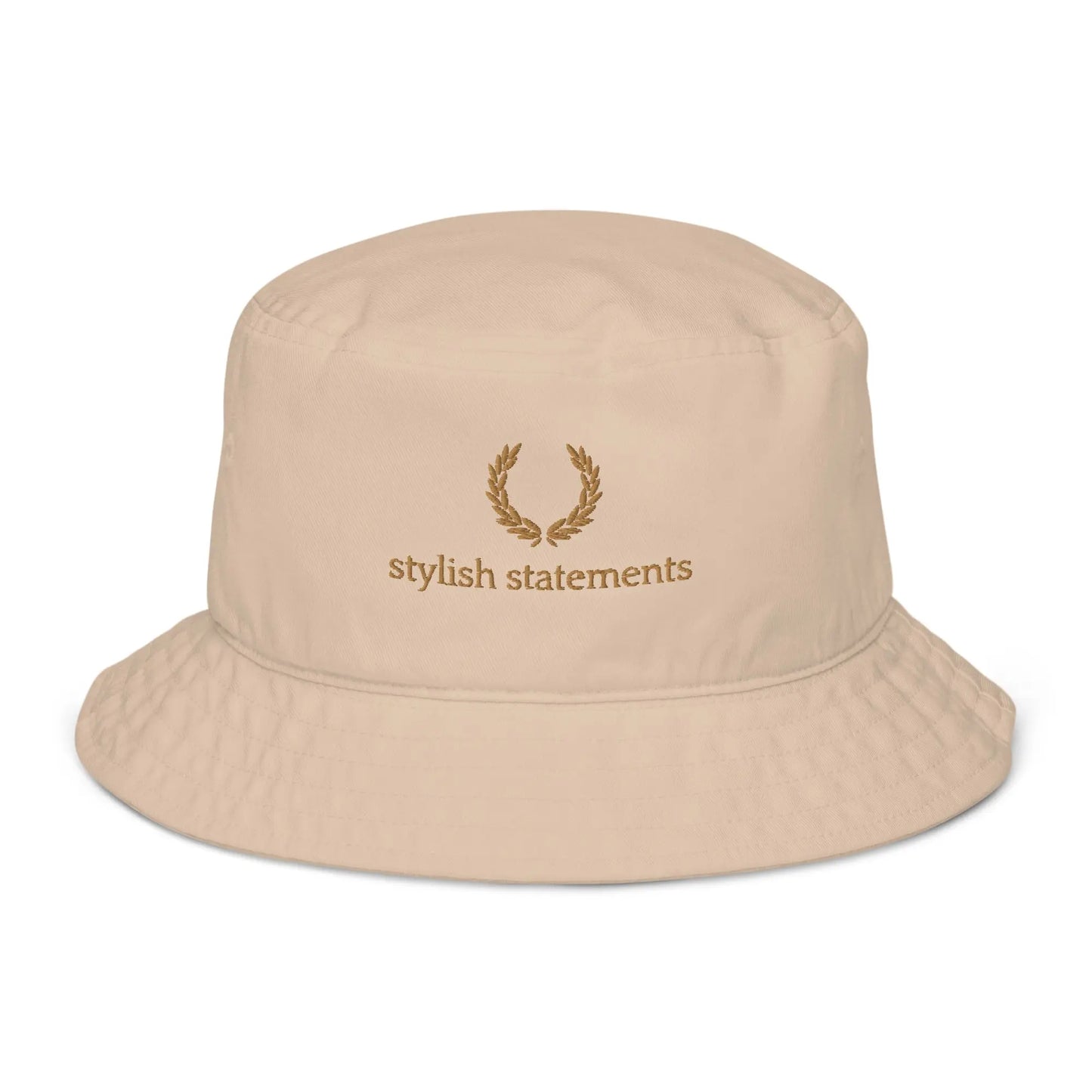 Gold Embroidered Organic Unisex Bucket Hat - Multiple Colours Available - Stylish Statements