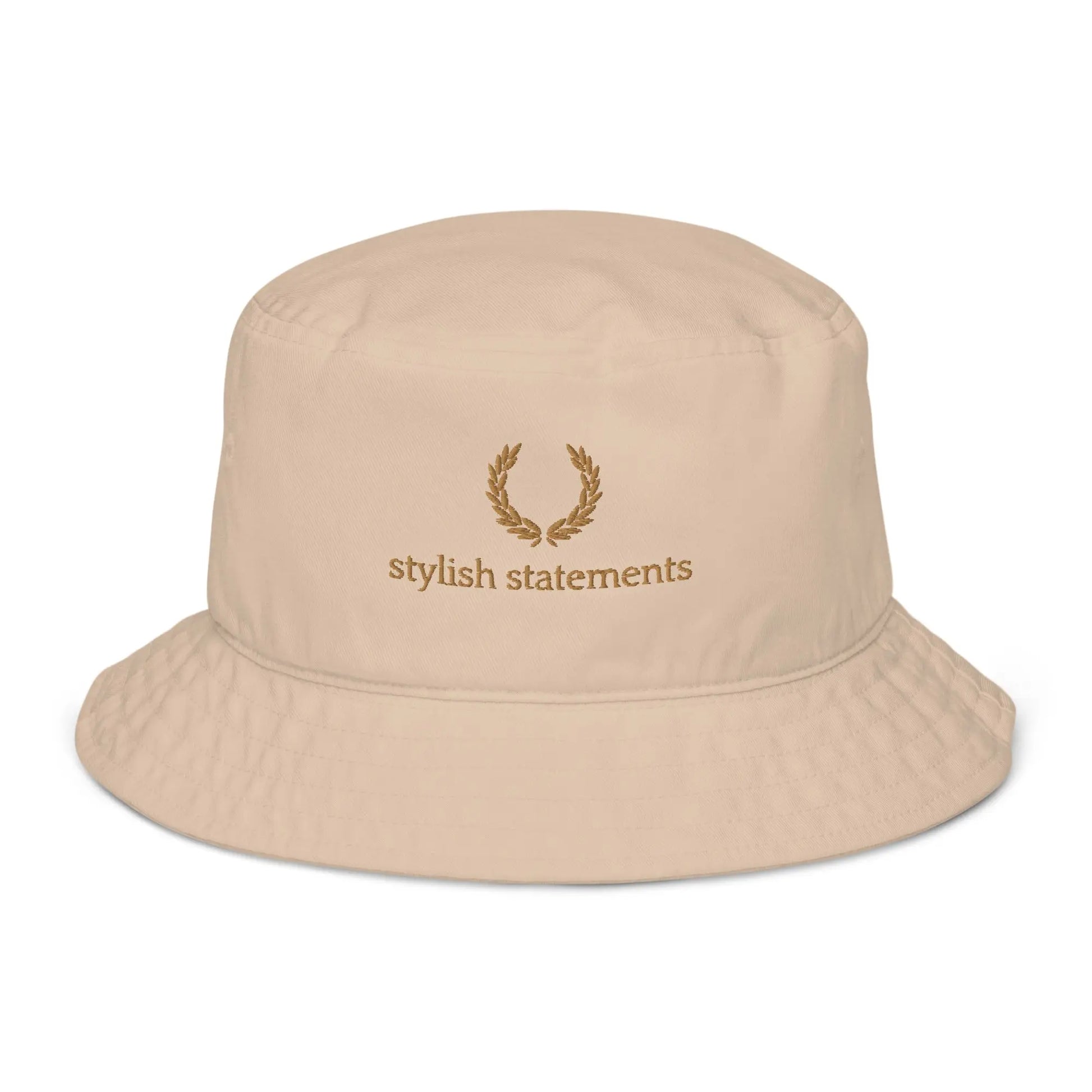 Gold Embroidered Organic Unisex Bucket Hat - Multiple Colours Available - Stylish Statements