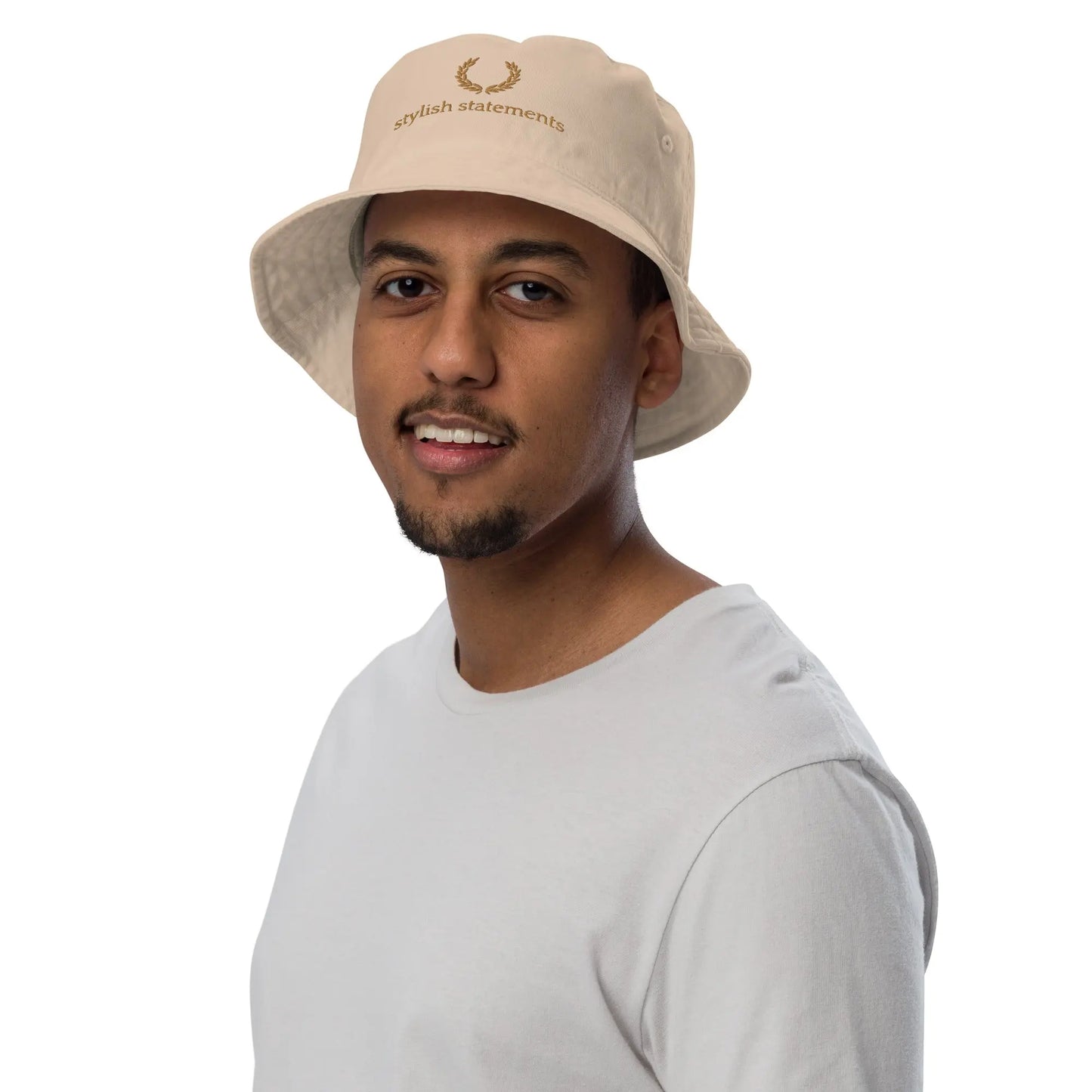 Gold Embroidered Organic Unisex Bucket Hat - Multiple Colours Available - Stylish Statements