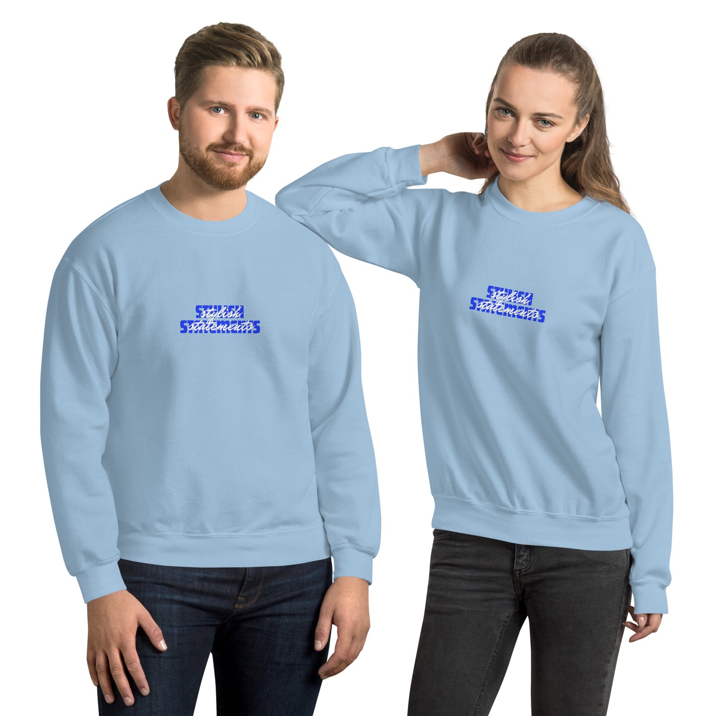 Stylish Statements Unisex Sweatshirt with Double Font Design for Men and Women