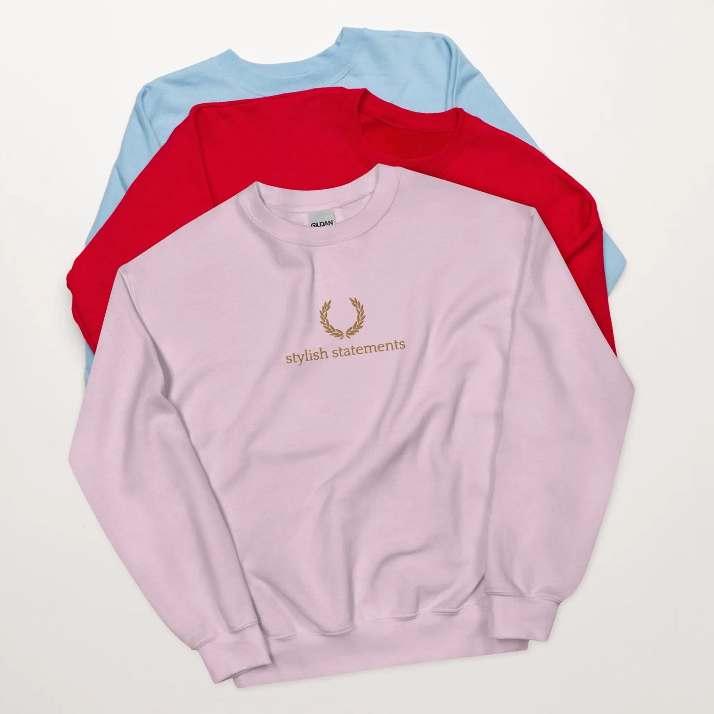 Gold Embroidered Unisex Sweatshirt/Jumper for Men and Women - Multiple Colours Available - Stylish Statements