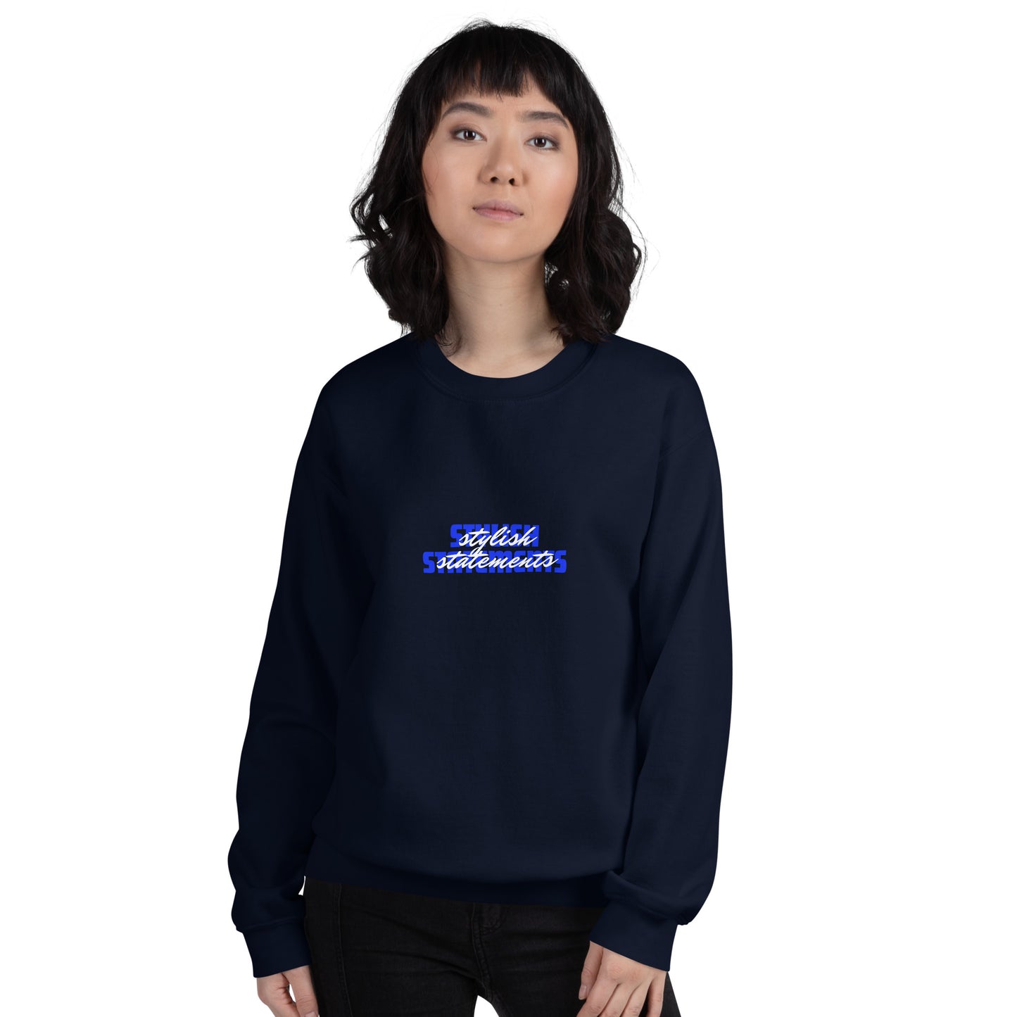 Stylish Statements Unisex Sweatshirt with Double Font Design for Men and Women