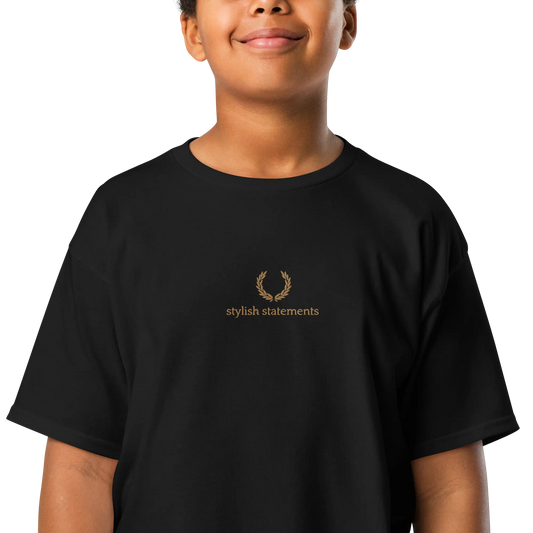 Gold Embroidered Unisex T-Shirt for Boys and Girls - Multiple Colours Available - Stylish Statements