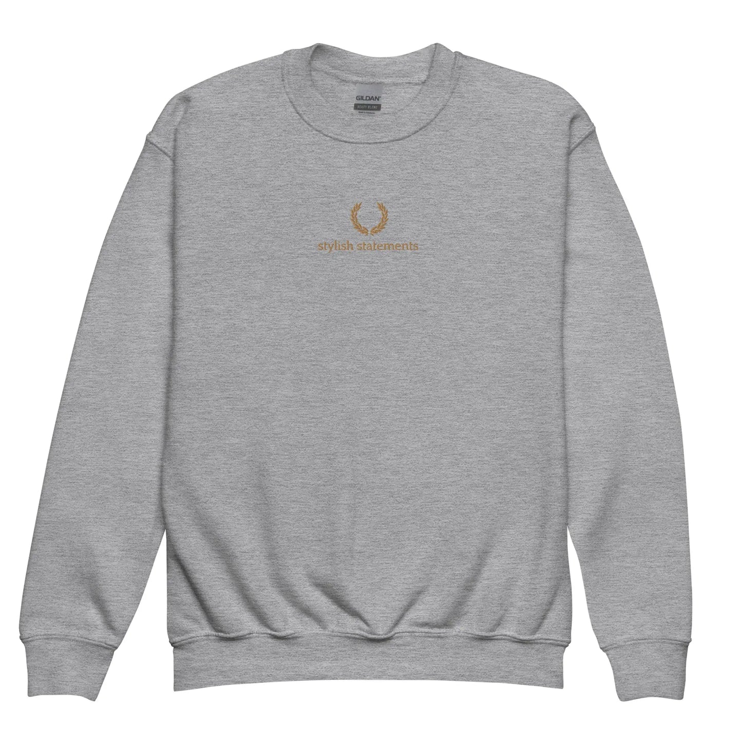 Gold Embroidered Unisex Youth Sweatshirt for Girls and Boys - Multiple Colours Available - Stylish Statements