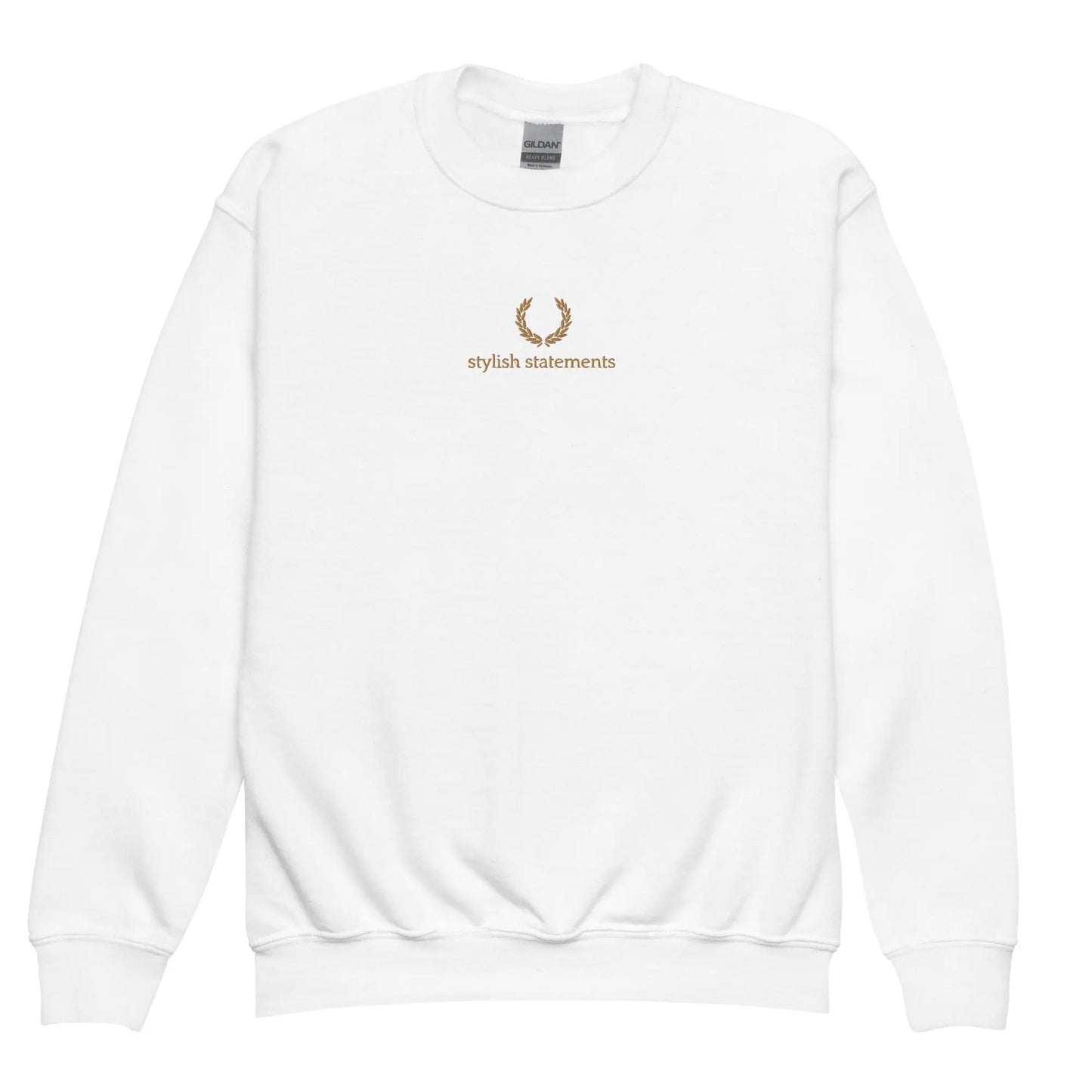 Gold Embroidered Unisex Youth Sweatshirt for Girls and Boys - Multiple Colours Available - Stylish Statements